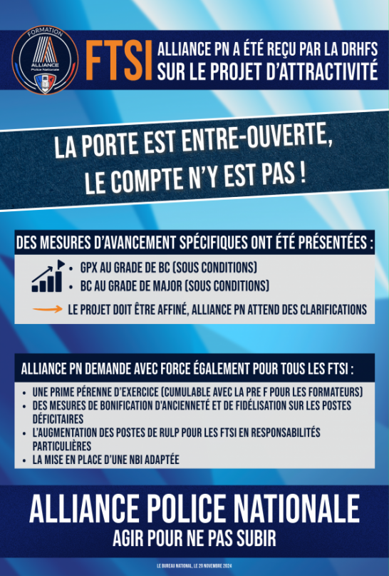 Alliance PN a été reçu par la DRHFS sur le projet d’attractivité des FTSI : la porte est entre-ouverte, mais le compte n’y est pas !