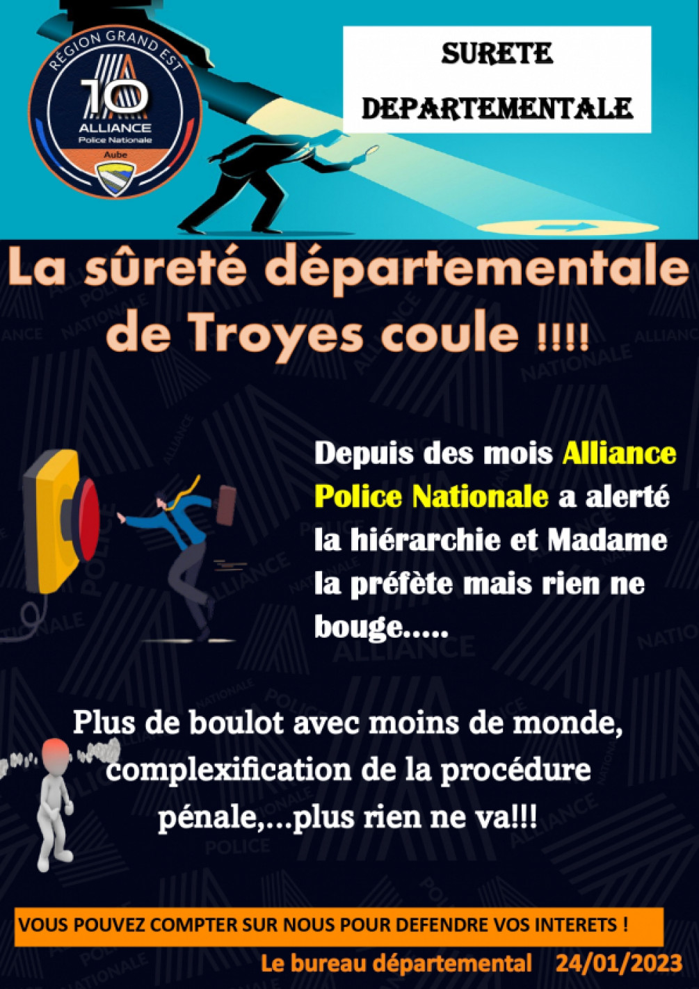 La sûreté départementale de Troyes coule